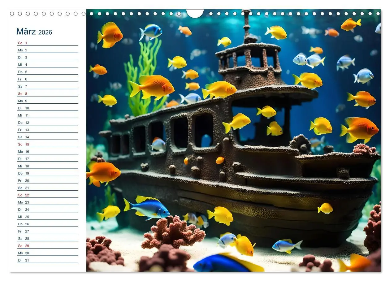Bild: 9783457391518 | Aquarienzauber - Bunte KI Unterwasserwelten (Wandkalender 2026 DIN...
