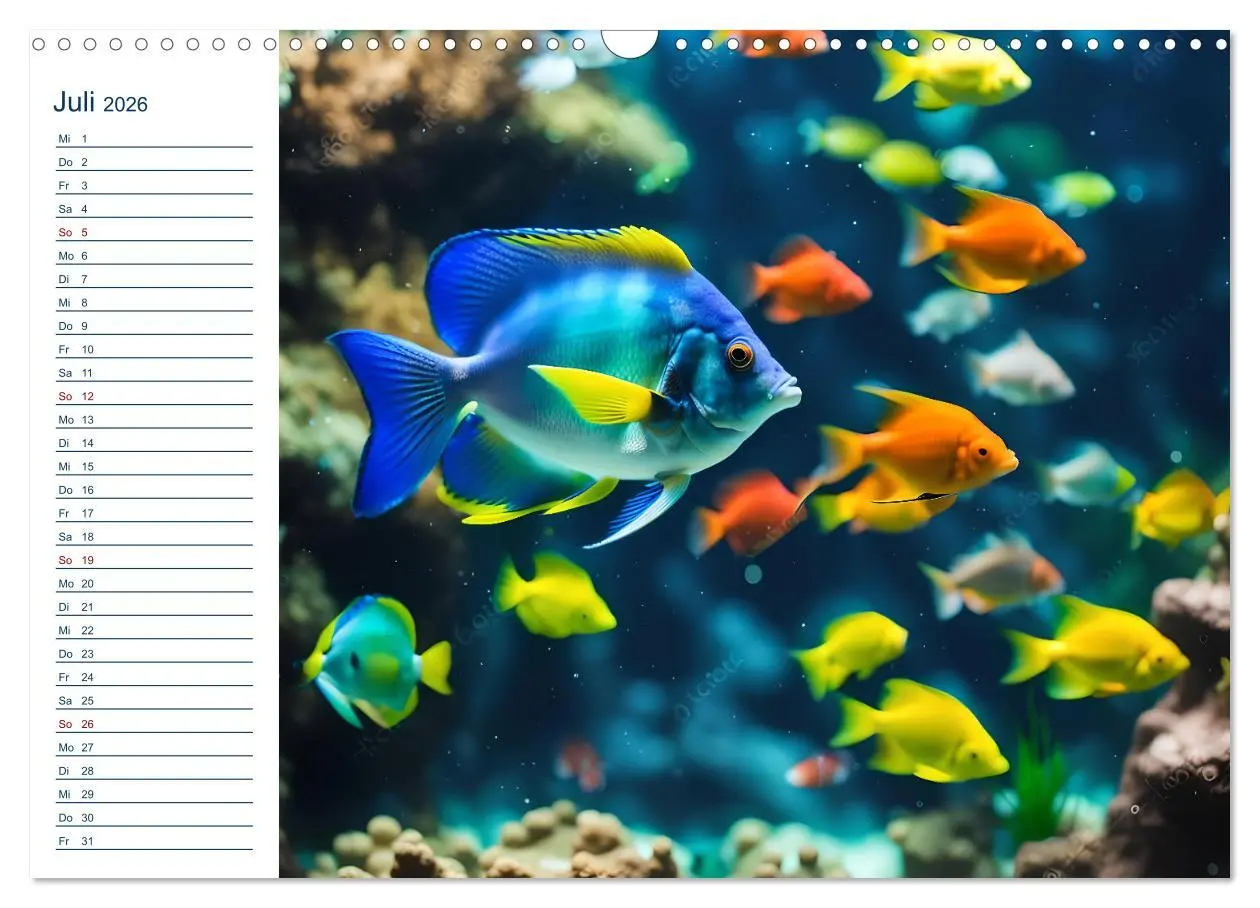 Bild: 9783457391518 | Aquarienzauber - Bunte KI Unterwasserwelten (Wandkalender 2026 DIN...