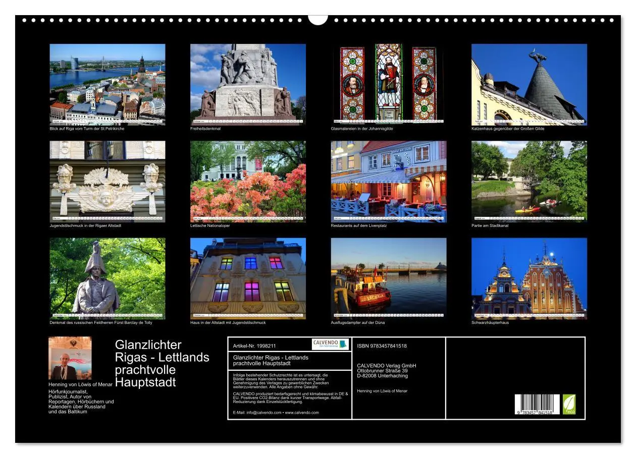 Bild: 9783457841518 | Glanzlichter Rigas - Lettlands prachtvolle Hauptstadt (Wandkalender...