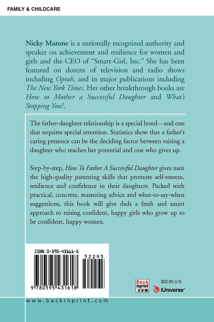Rückseite: 9780595431618 | How to Father a Successful Daughter | Nicky L. Marone | Taschenbuch