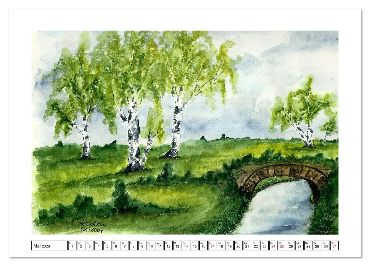 Bild: 9783516161618 | Der AQUARELL-Kalender (Tischkalender 2026 DIN A5 quer), CALVENDO...