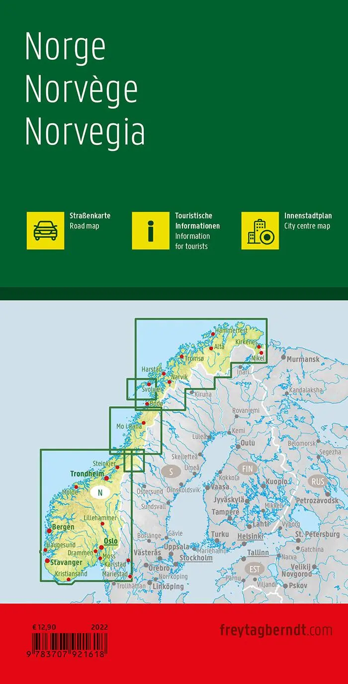 Rückseite: 9783707921618 | Norwegen, Straßenkarte 1:600.000, freytag &amp; berndt | Freytag &amp; Berndt