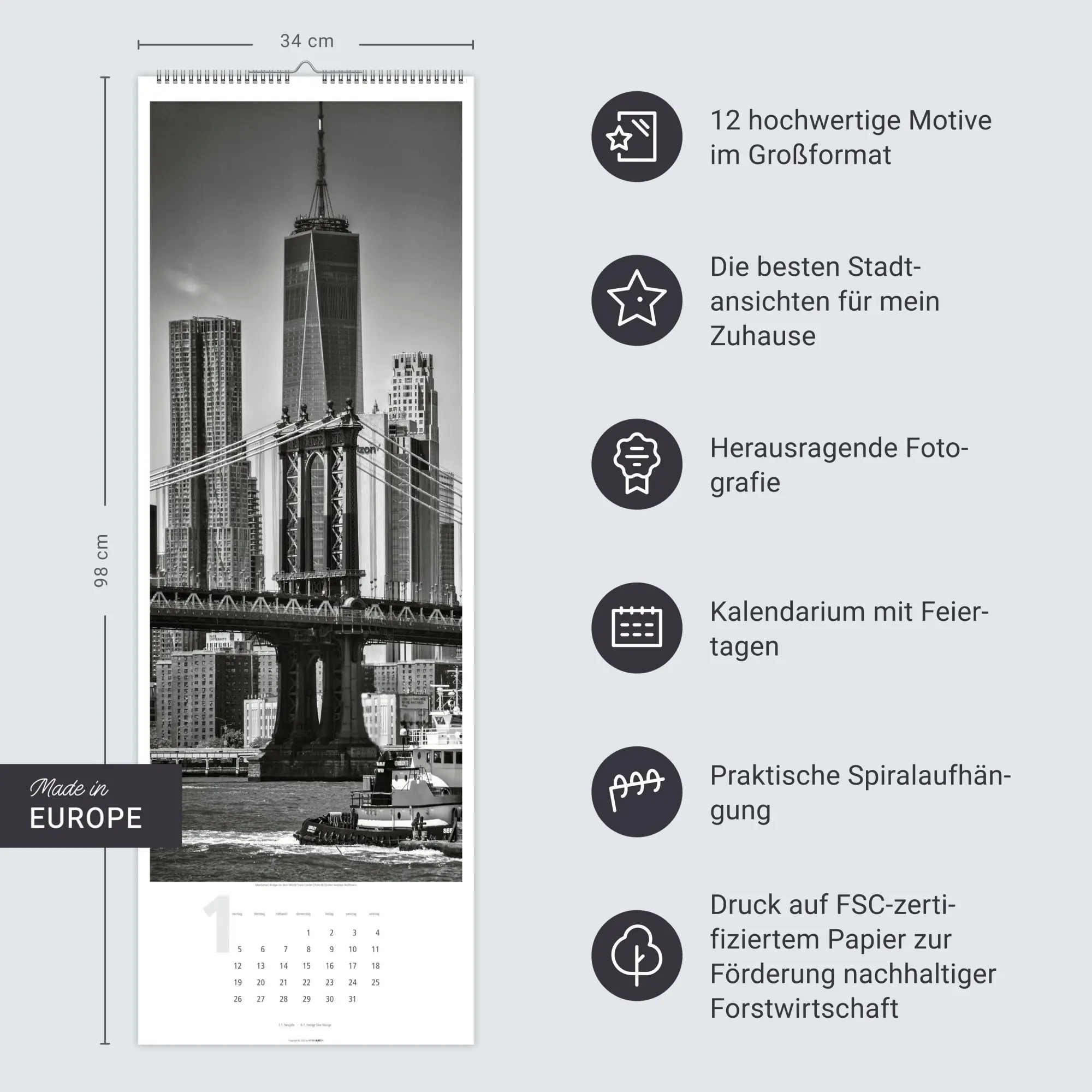 Bild: 9783839901618 | New York XXL Kalender 2026 | Torsten A. Hoffmann | Kalender | 14 S.