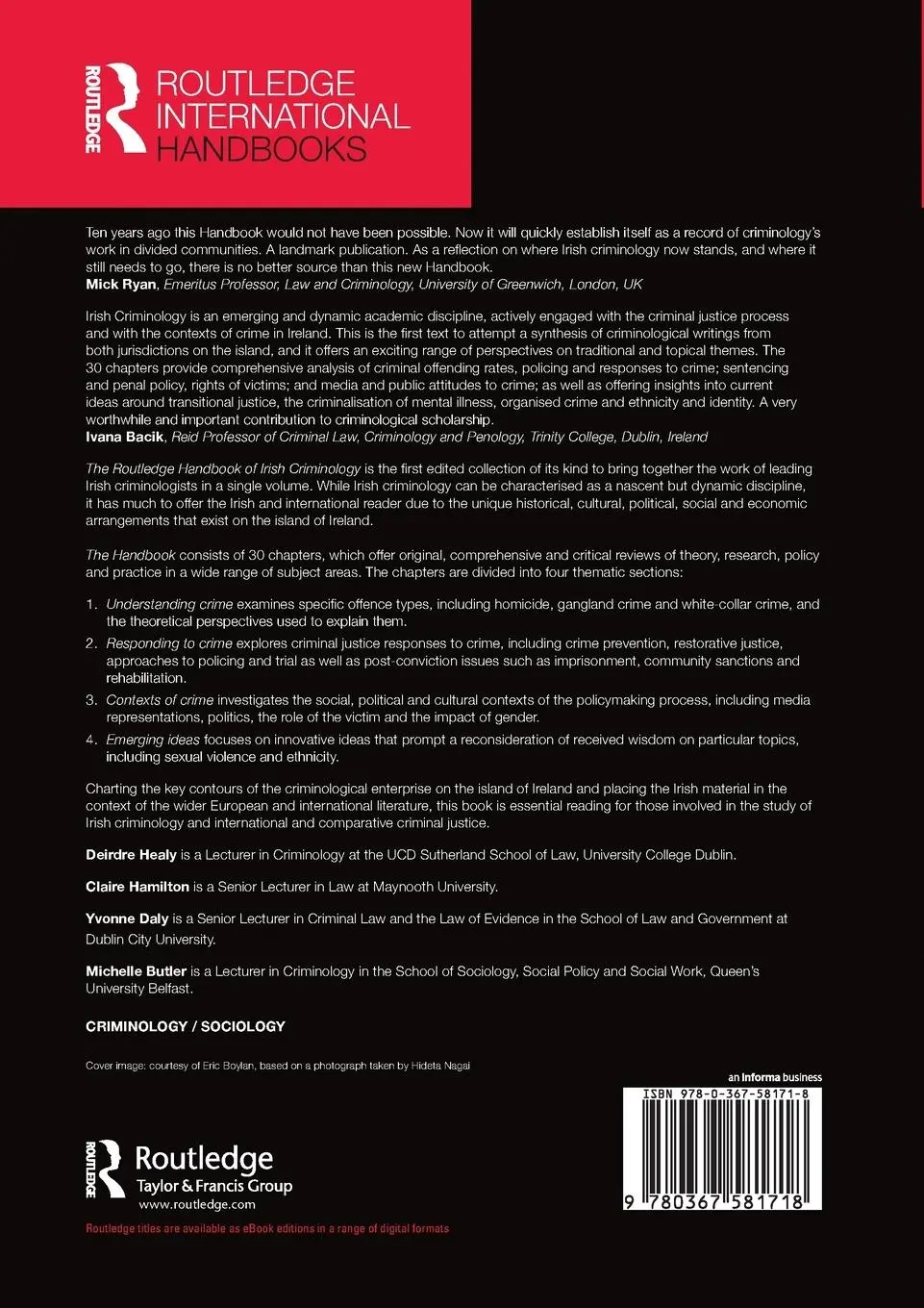 Rückseite: 9780367581718 | The Routledge Handbook of Irish Criminology | Deirdre Healy (u. a.)