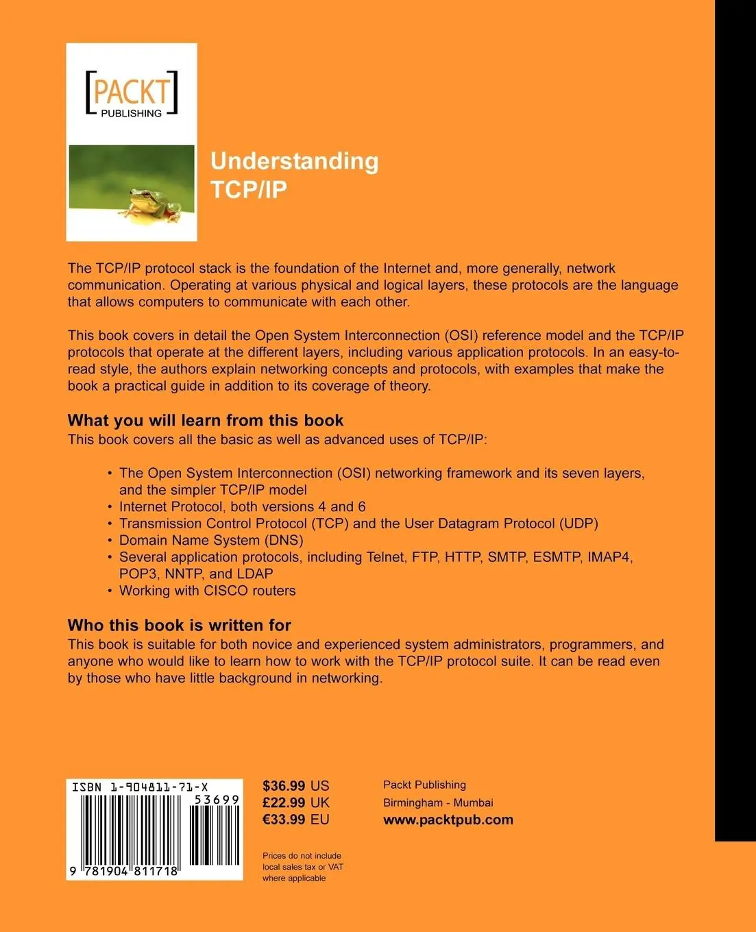 Rückseite: 9781904811718 | Understanding TCP/IP | A Clear and Comprehensive Guide | Taschenbuch