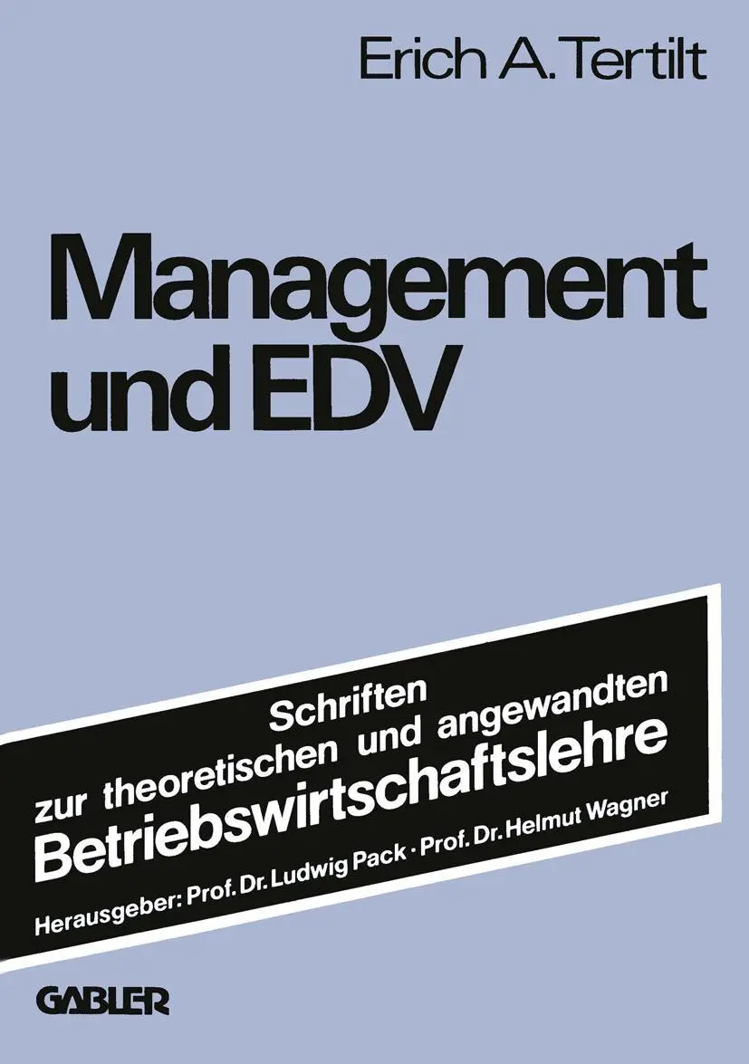 Cover: 9783409301718 | Management und EDV | Erich A. Tertilt | Taschenbuch | xv | Deutsch