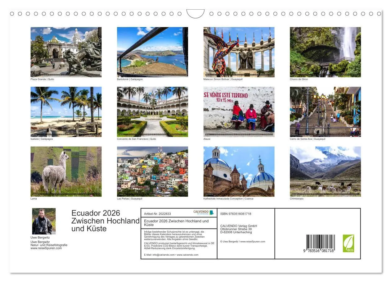 Bild: 9783516081718 | Ecuador 2026 Zwischen Hochland und Küste (Wandkalender 2026 DIN A3...
