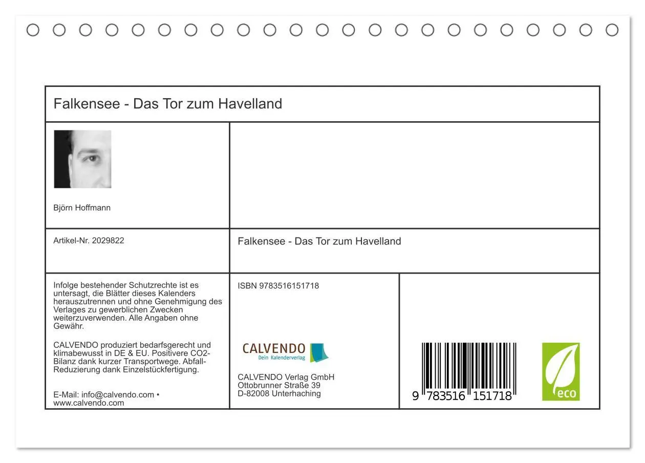 Bild: 9783516151718 | Falkensee - Das Tor zum Havelland (Tischkalender 2026 DIN A5 quer),...