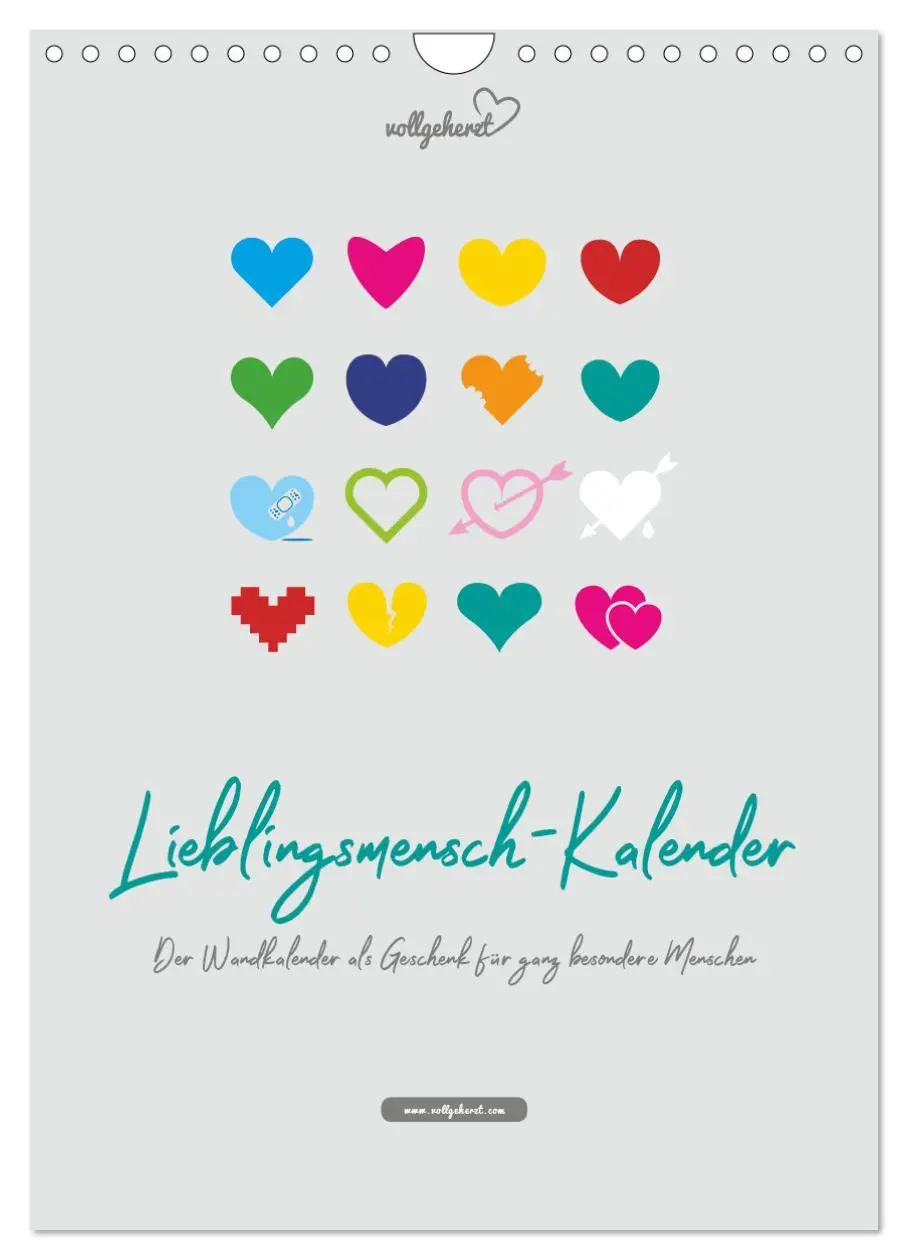 Cover: 9783516391718 | vollgeherzt: Lieblingsmensch-Kalender - Der Wandkalender als...