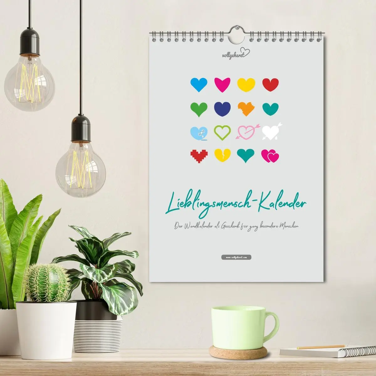 Bild: 9783516391718 | vollgeherzt: Lieblingsmensch-Kalender - Der Wandkalender als...