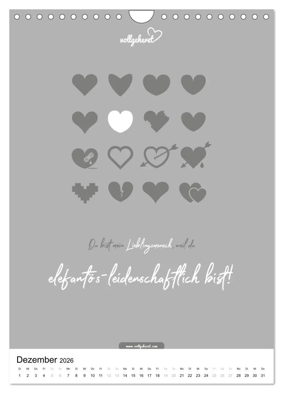Bild: 9783516391718 | vollgeherzt: Lieblingsmensch-Kalender - Der Wandkalender als...