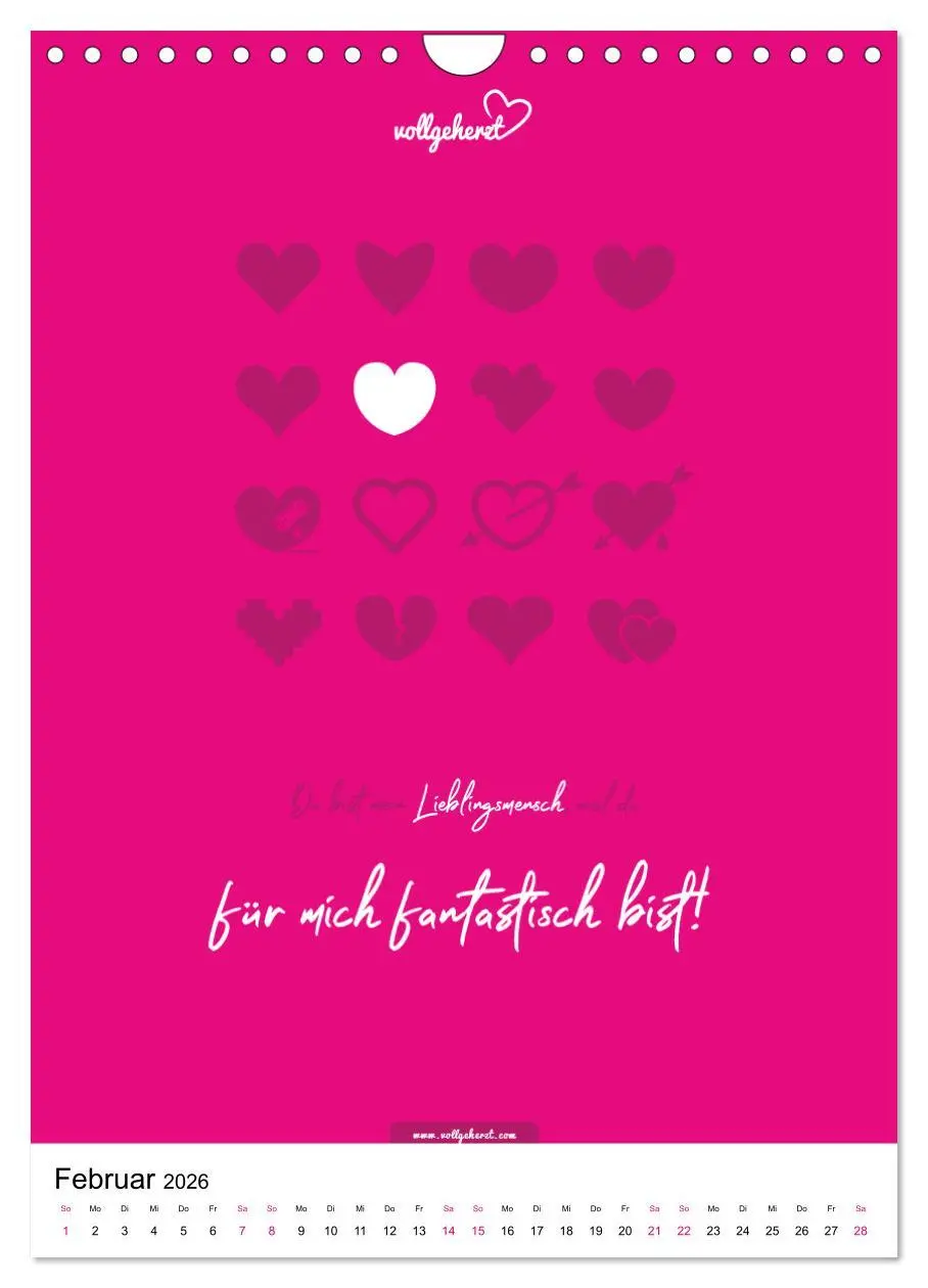 Bild: 9783516391718 | vollgeherzt: Lieblingsmensch-Kalender - Der Wandkalender als...