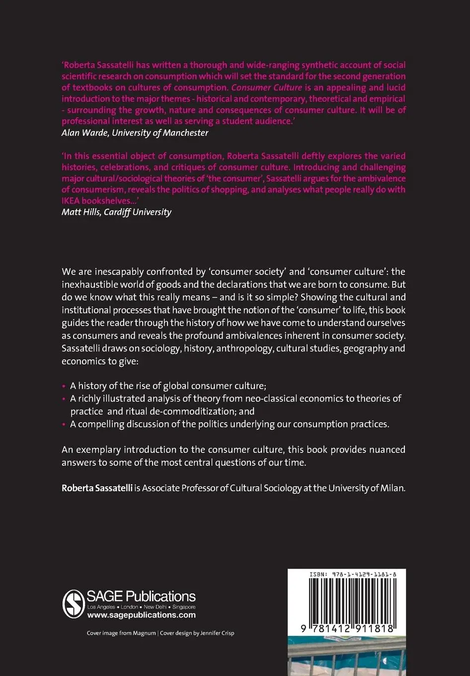 Rückseite: 9781412911818 | Consumer Culture | History, Theory and Politics | Roberta Sassatelli