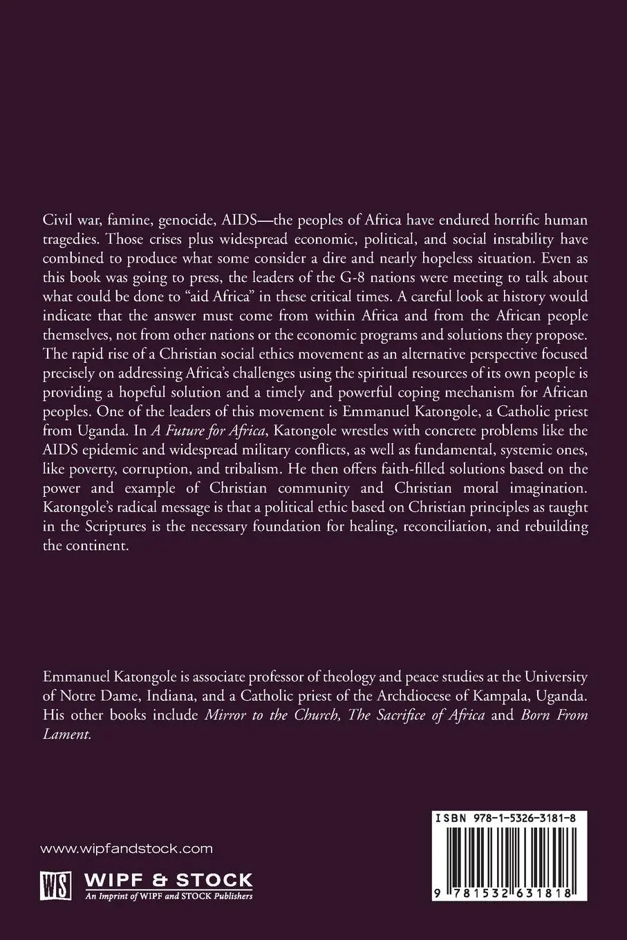 Rückseite: 9781532631818 | A Future for Africa | Emmanuel M. Katongole | Taschenbuch | Englisch
