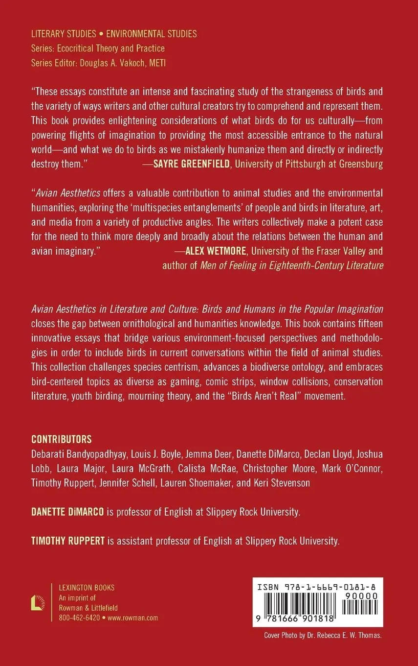 Rückseite: 9781666901818 | Avian Aesthetics in Literature and Culture | Danette DiMarco (u. a.)