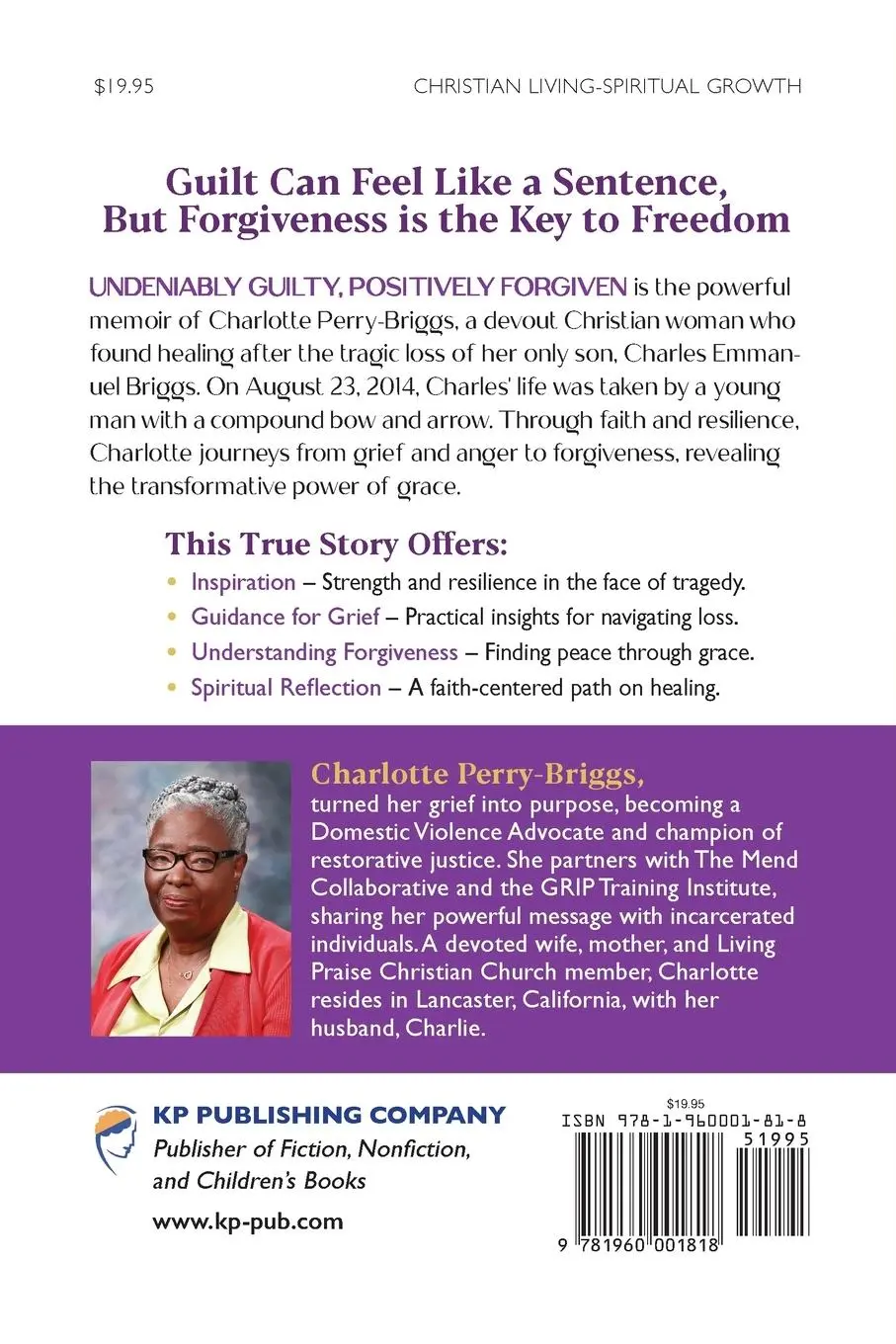 Rückseite: 9781960001818 | Undeniably Guilty, Positively Forgiven | Charolotte Perry-Briggs