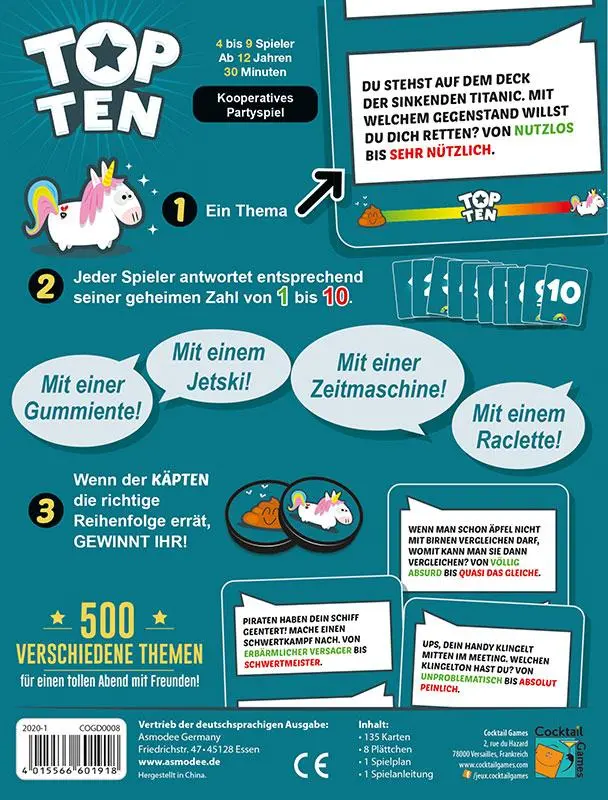 Bild: 4015566601918 | Top Ten | Aurélien Picolet | Spiel | Brettspiel | COGD0008 | Deutsch