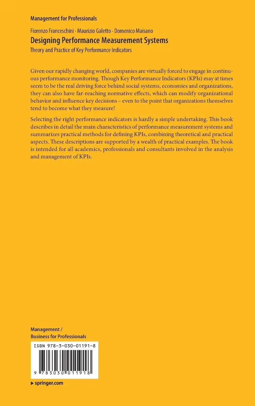 Rückseite: 9783030011918 | Designing Performance Measurement Systems | Franceschini (u. a.) | xi