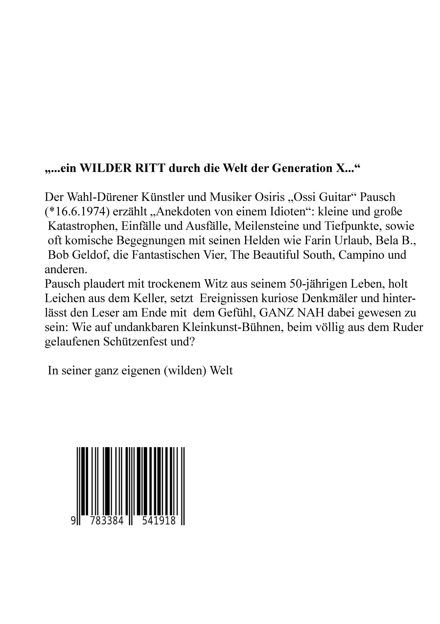 Rückseite: 9783384541918 | Anekdoten von einem idioten | 50 Jahre Spiel des Lebens... | Pausch
