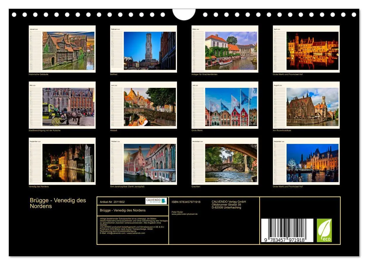 Bild: 9783457971918 | Brügge - Venedig des Nordens (Wandkalender 2026 DIN A4 quer),...