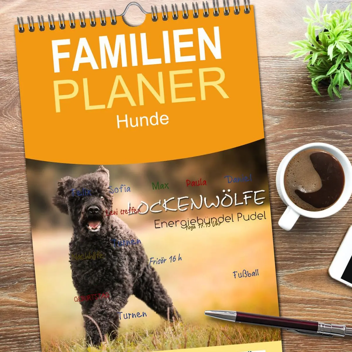 Bild: 9783516511918 | Familienplaner 2026 - Lockenwölfe - Energiebündel Pudel mit 5...