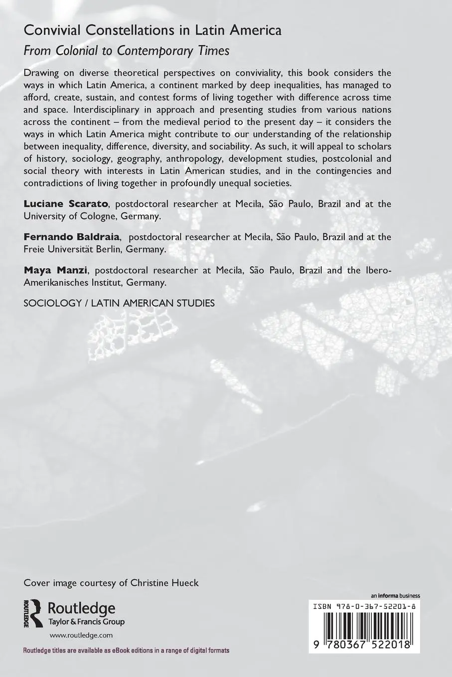 Rückseite: 9780367522018 | Convivial Constellations in Latin America | Luciane Scarato (u. a.)