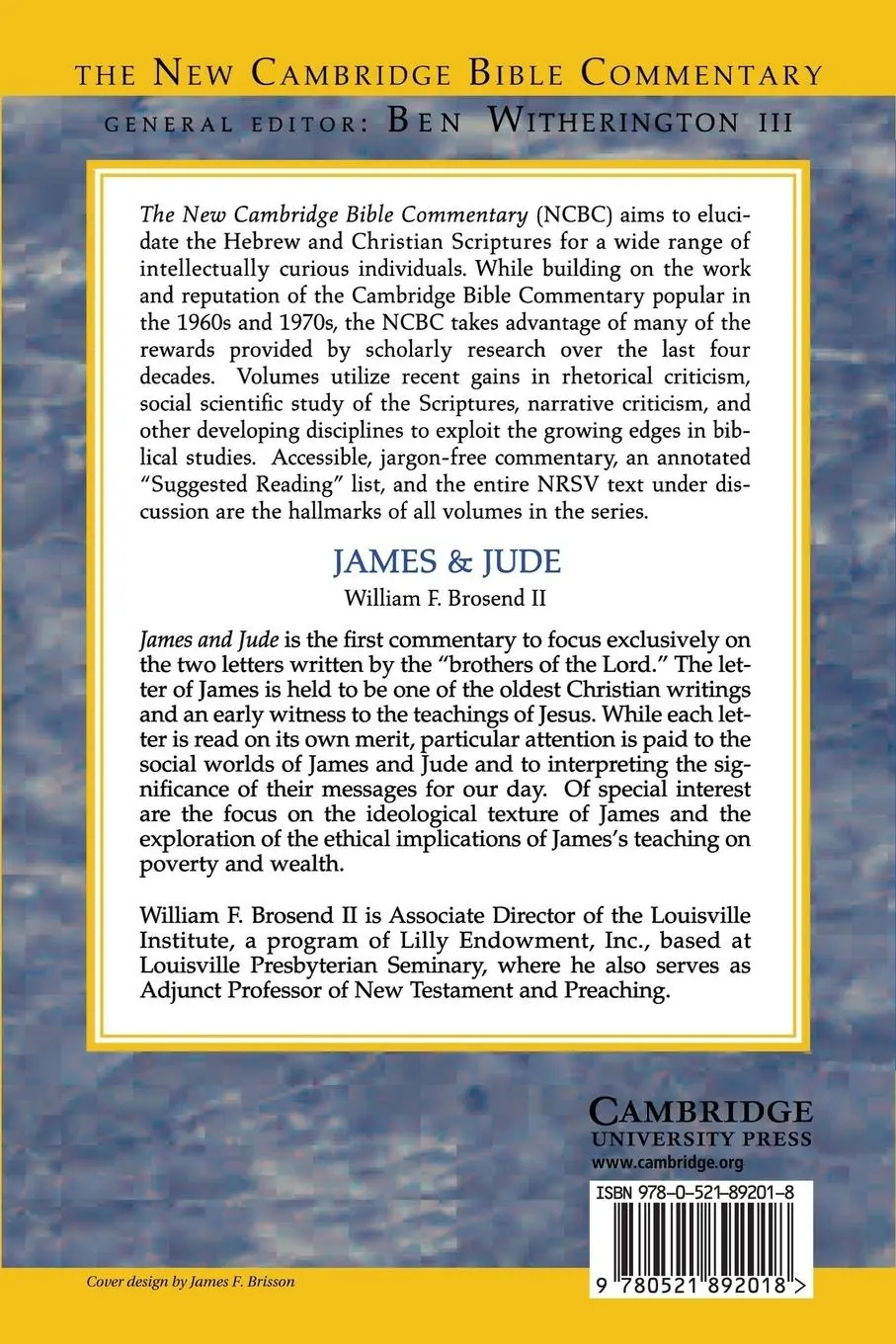 Rückseite: 9780521892018 | James and Jude | Ii Brosend (u. a.) | Taschenbuch | Englisch | 2014
