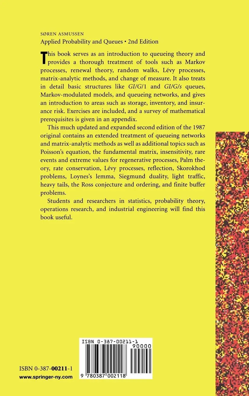 Rückseite: 9780387002118 | Applied Probability and Queues | Soeren Asmussen | Buch | xii | 2003