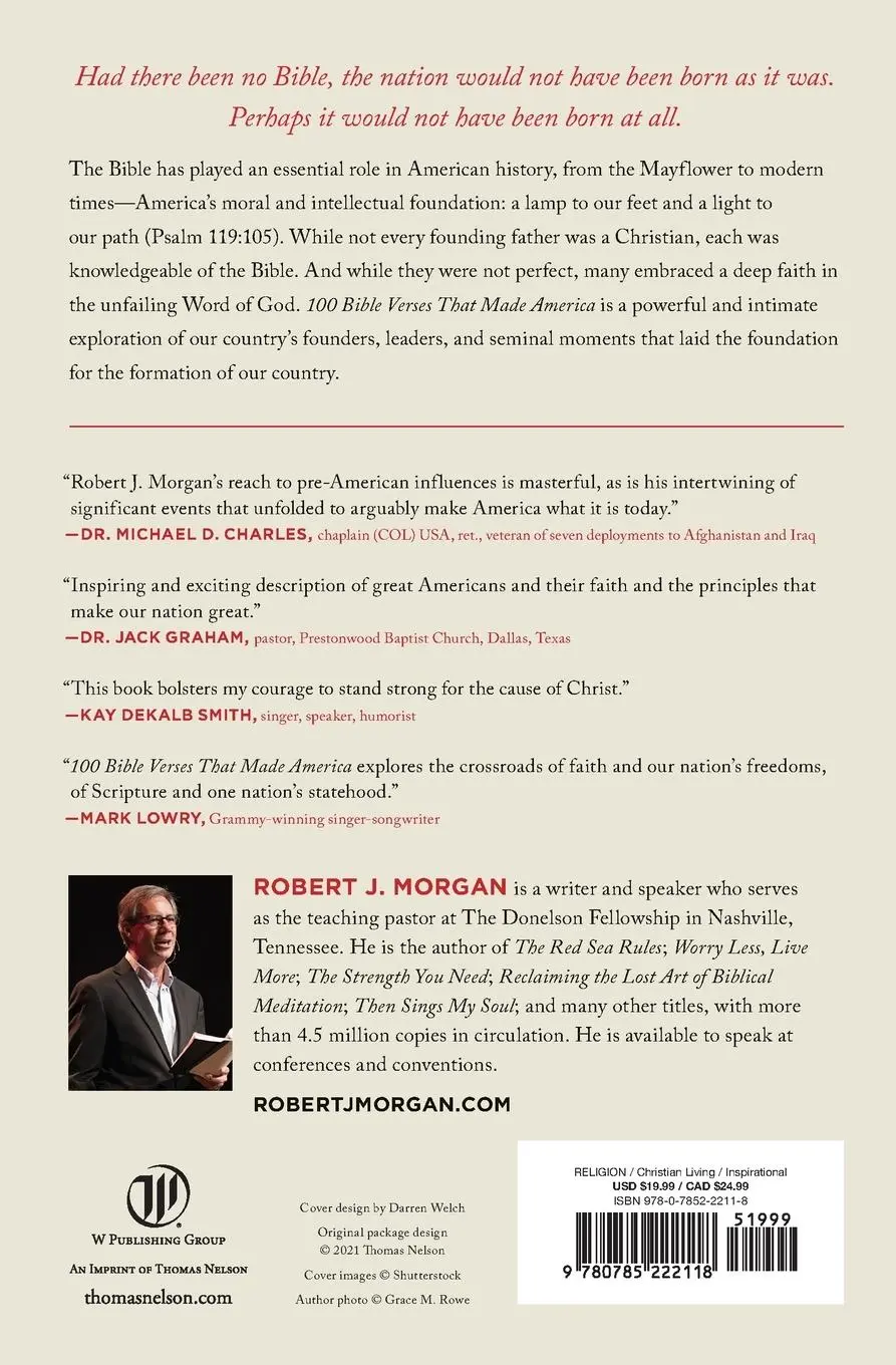 Rückseite: 9780785222118 | 100 Bible Verses That Made America | Robert J Morgan | Taschenbuch