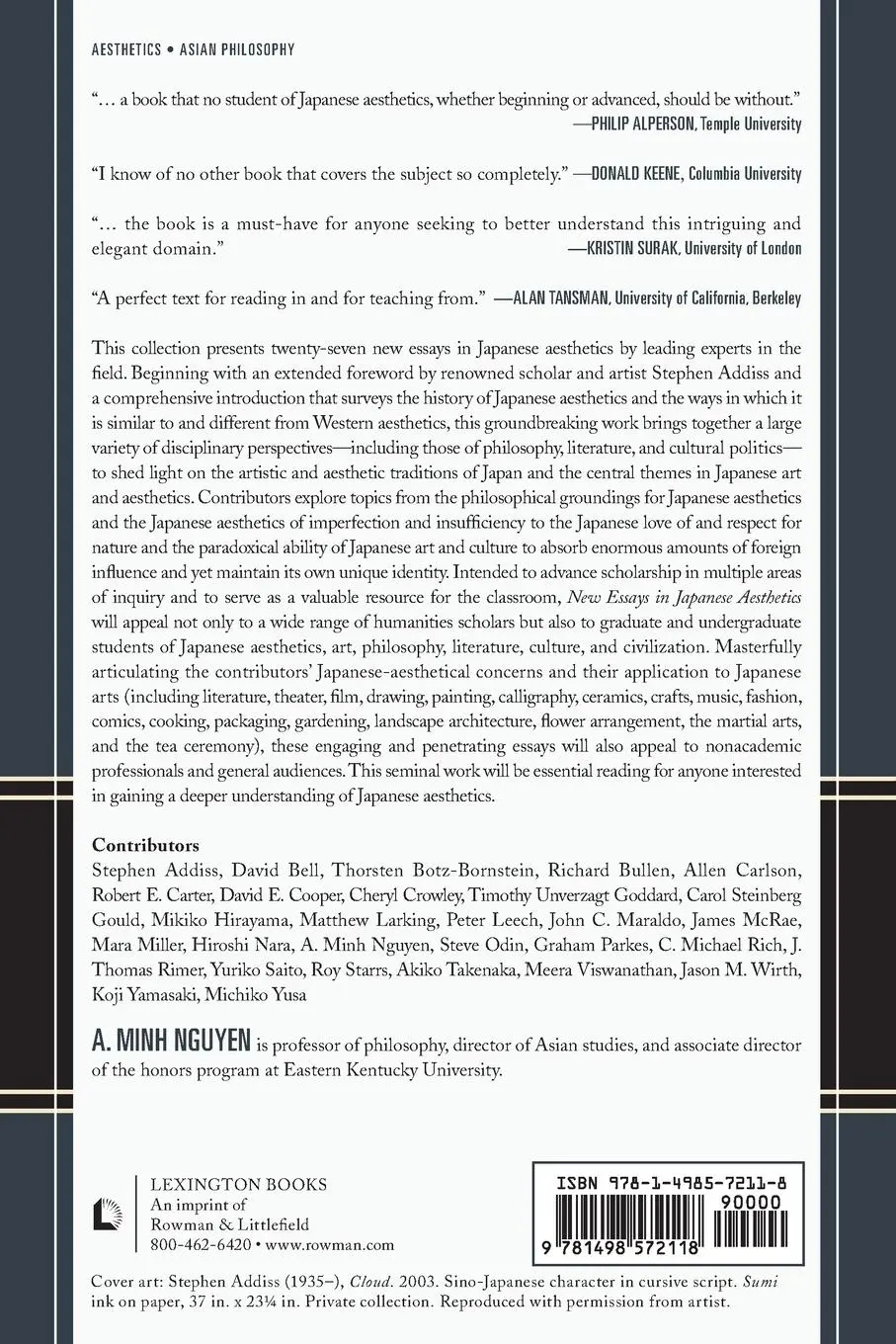 Rückseite: 9781498572118 | New Essays in Japanese Aesthetics | A. Minh Nguyen | Taschenbuch
