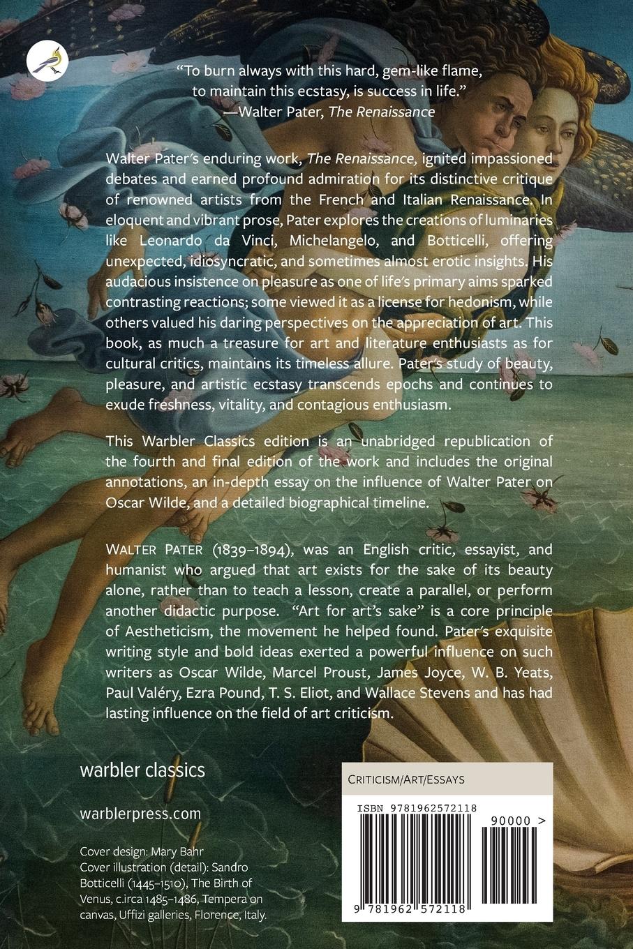 Rückseite: 9781962572118 | The Renaissance | Walter Pater | Taschenbuch | Englisch | 2023