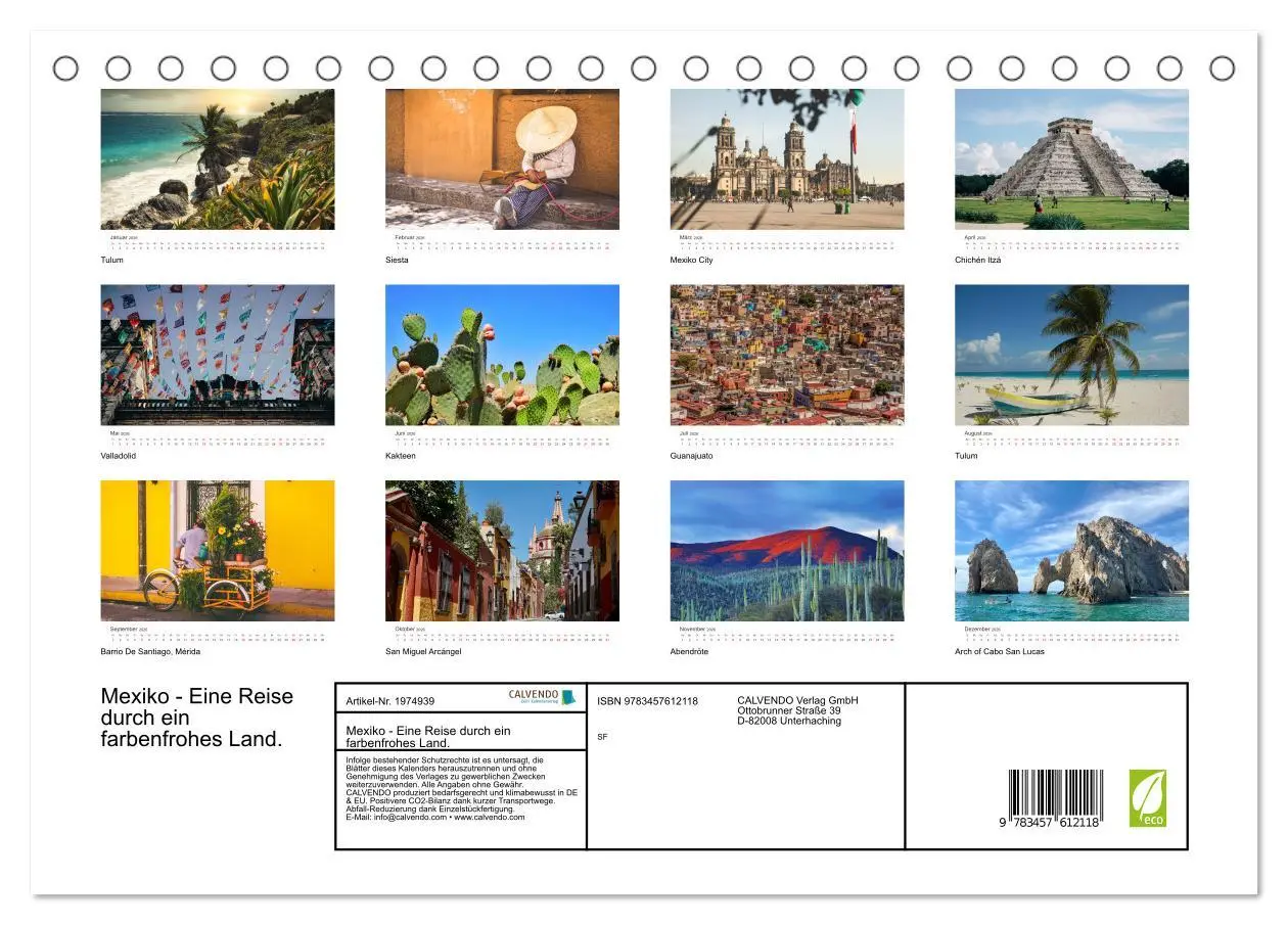 Bild: 9783457612118 | Mexiko - Eine Reise durch ein farbenfrohes Land. (Tischkalender...