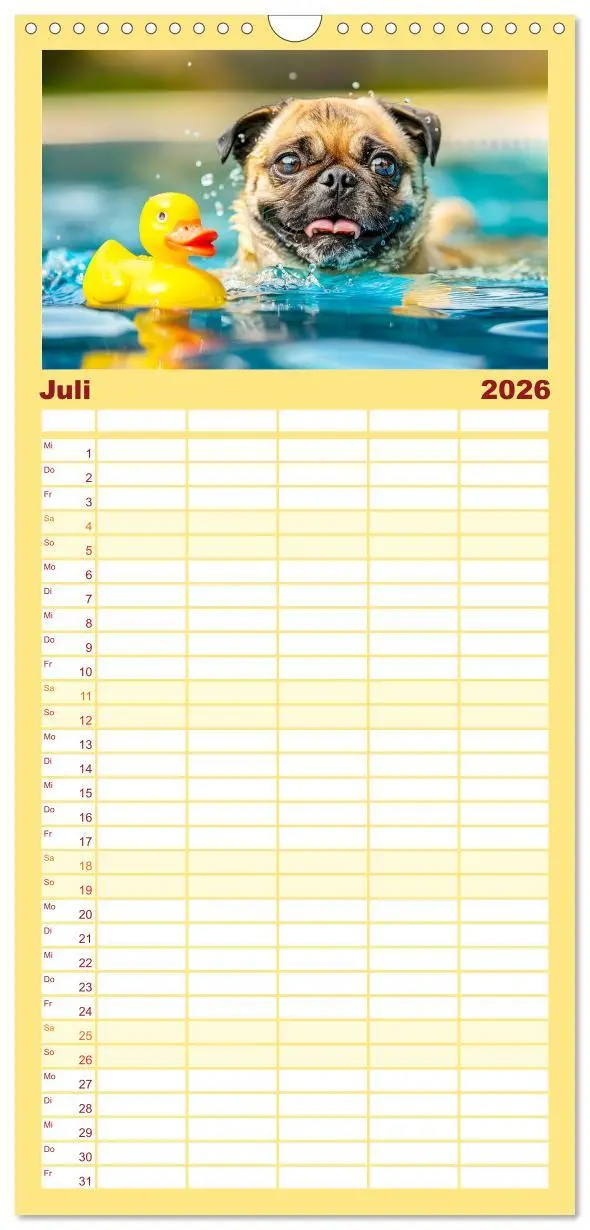 Bild: 9783516492118 | Familienplaner 2026 - Mops-Mania - Der Spaßkalender für Mops-Fans...