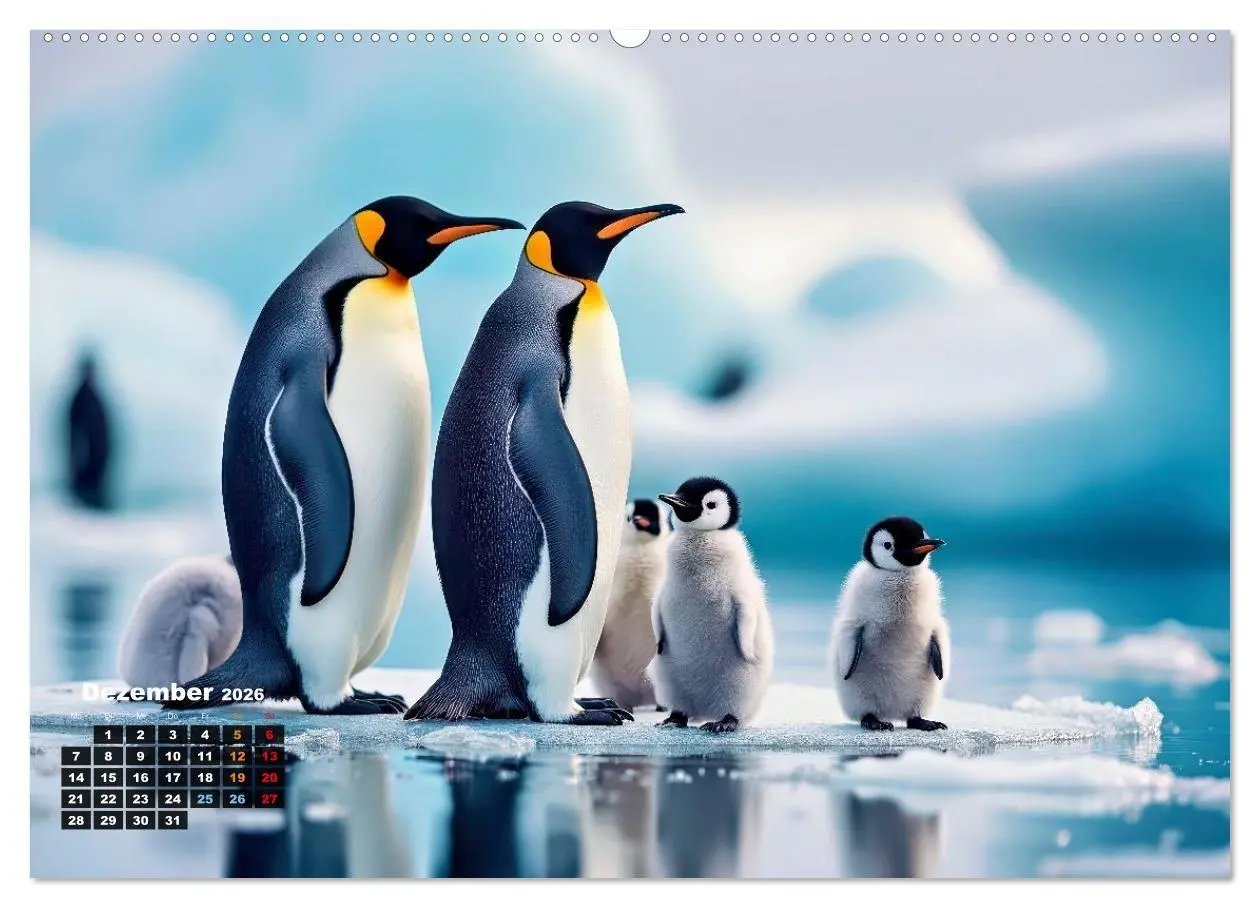 Bild: 9783516702118 | Mit den Pinguinen (hochwertiger Premium Wandkalender 2026 DIN A2...
