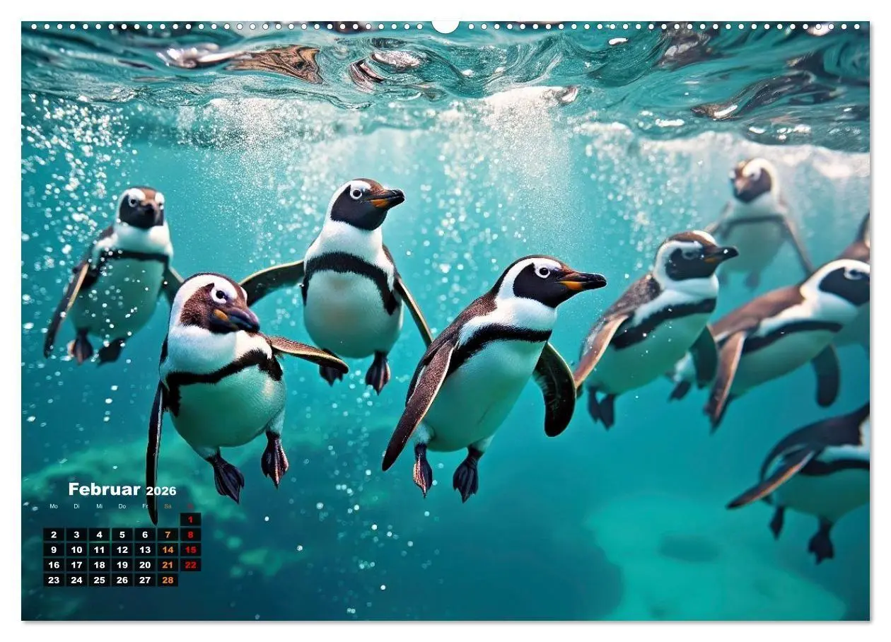 Bild: 9783516702118 | Mit den Pinguinen (hochwertiger Premium Wandkalender 2026 DIN A2...