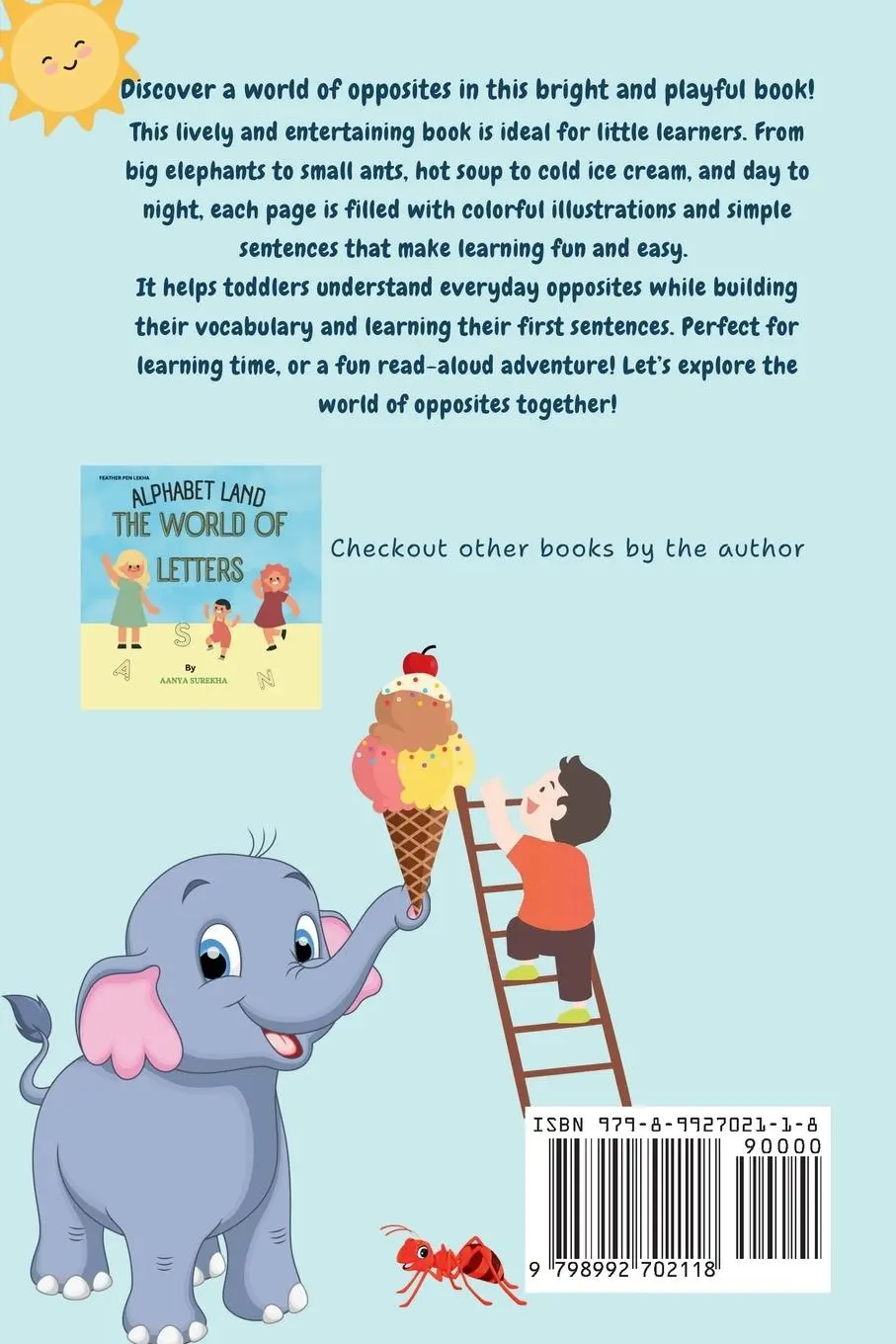 Rückseite: 9798992702118 | The Simple Book Of Opposites &amp; First Sentences | Aanya Surekha | Buch
