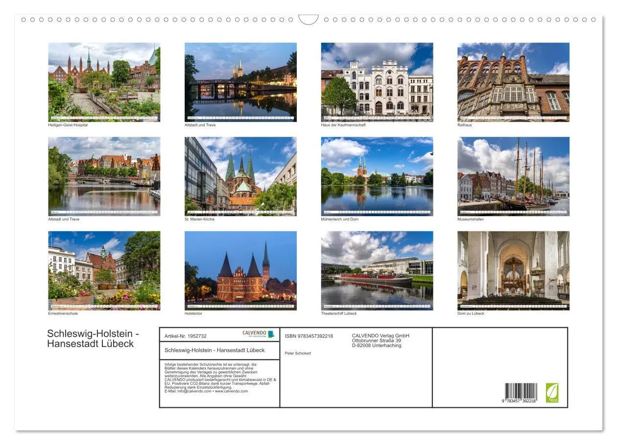 Bild: 9783457392218 | Schleswig-Holstein - Hansestadt Lübeck (Wandkalender 2026 DIN A2...