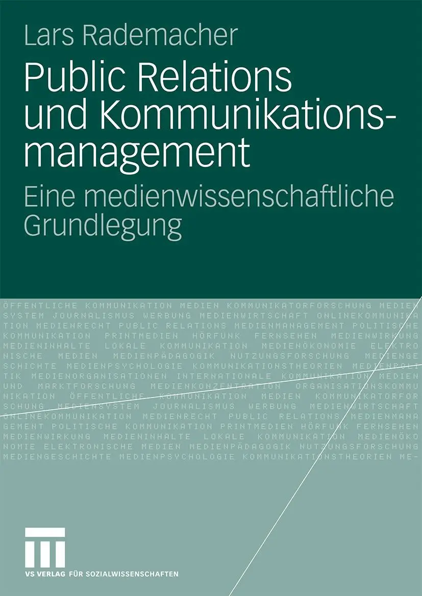 Cover: 9783531162218 | Public Relations und Kommunikationsmanagement | Lars Rademacher | Buch