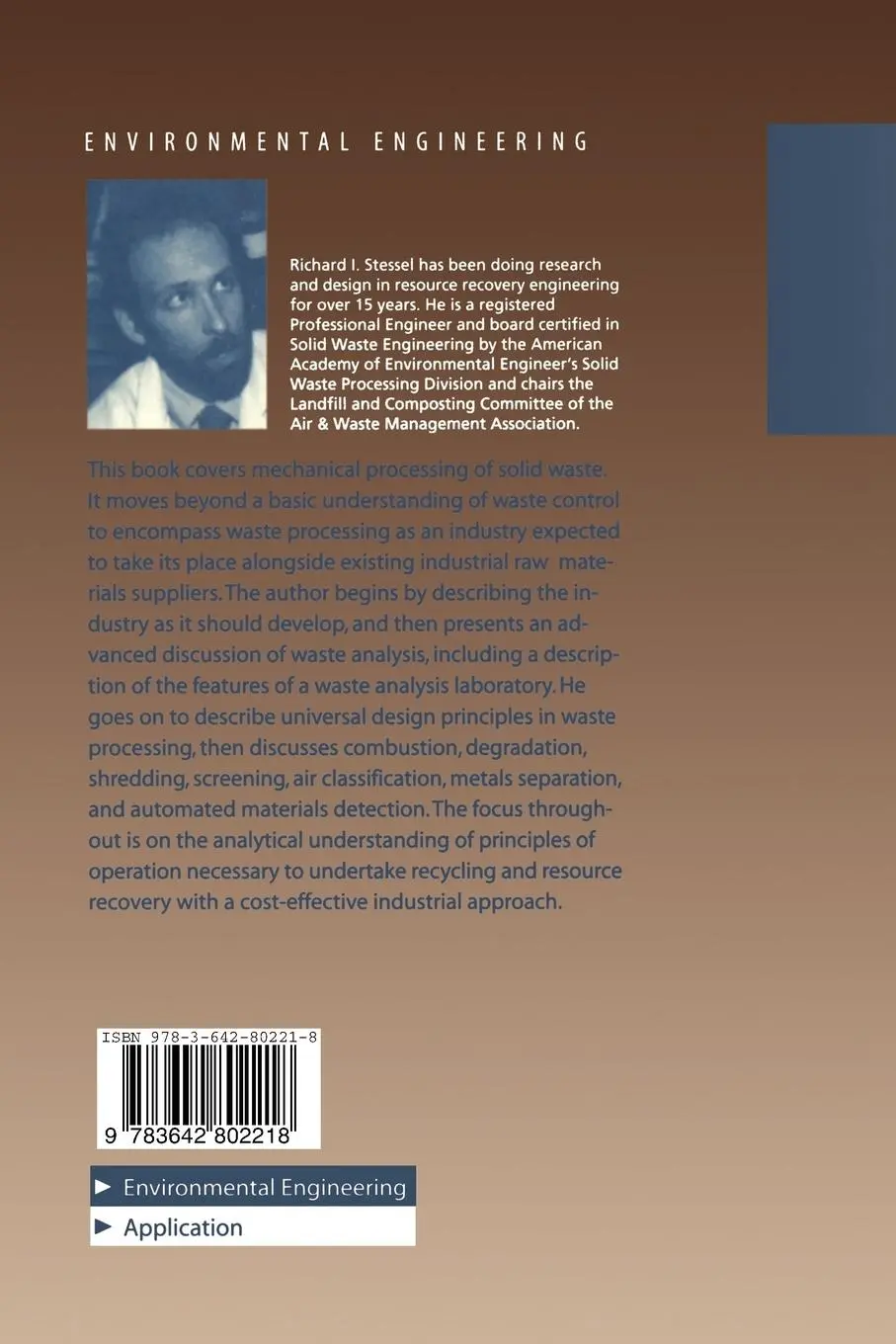 Rückseite: 9783642802218 | Recycling and Resource Recovery Engineering | Richard I. Stessel | x