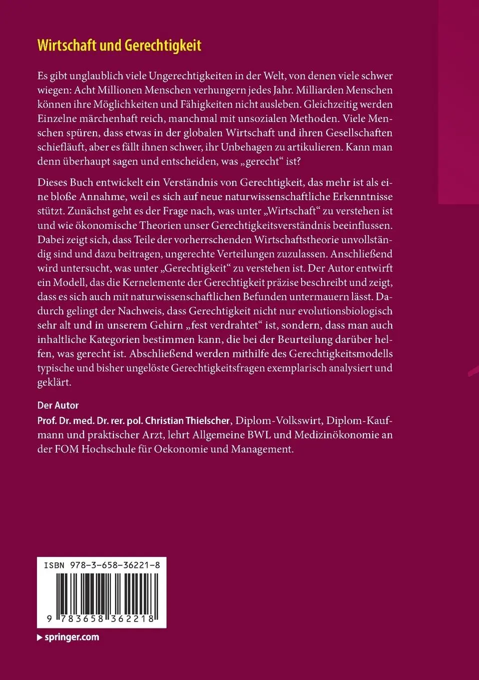 Rückseite: 9783658362218 | Wirtschaft und Gerechtigkeit | Christian Thielscher | Taschenbuch | ix