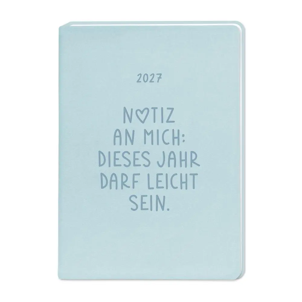 Cover: 9783986362218 | Terminplaner Lederlook 2027 Hellblau | Terminplaner Lederlook A6