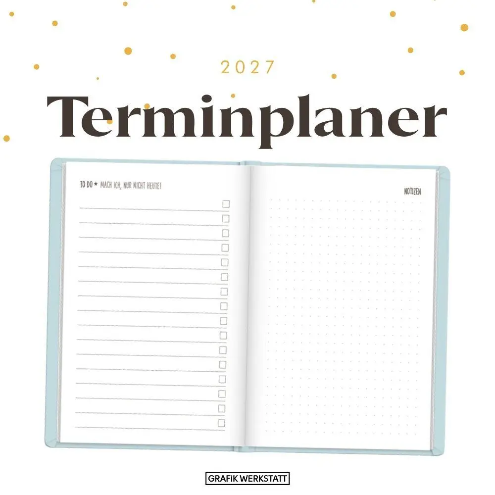 Bild: 9783986362218 | Terminplaner Lederlook 2027 Hellblau | Terminplaner Lederlook A6