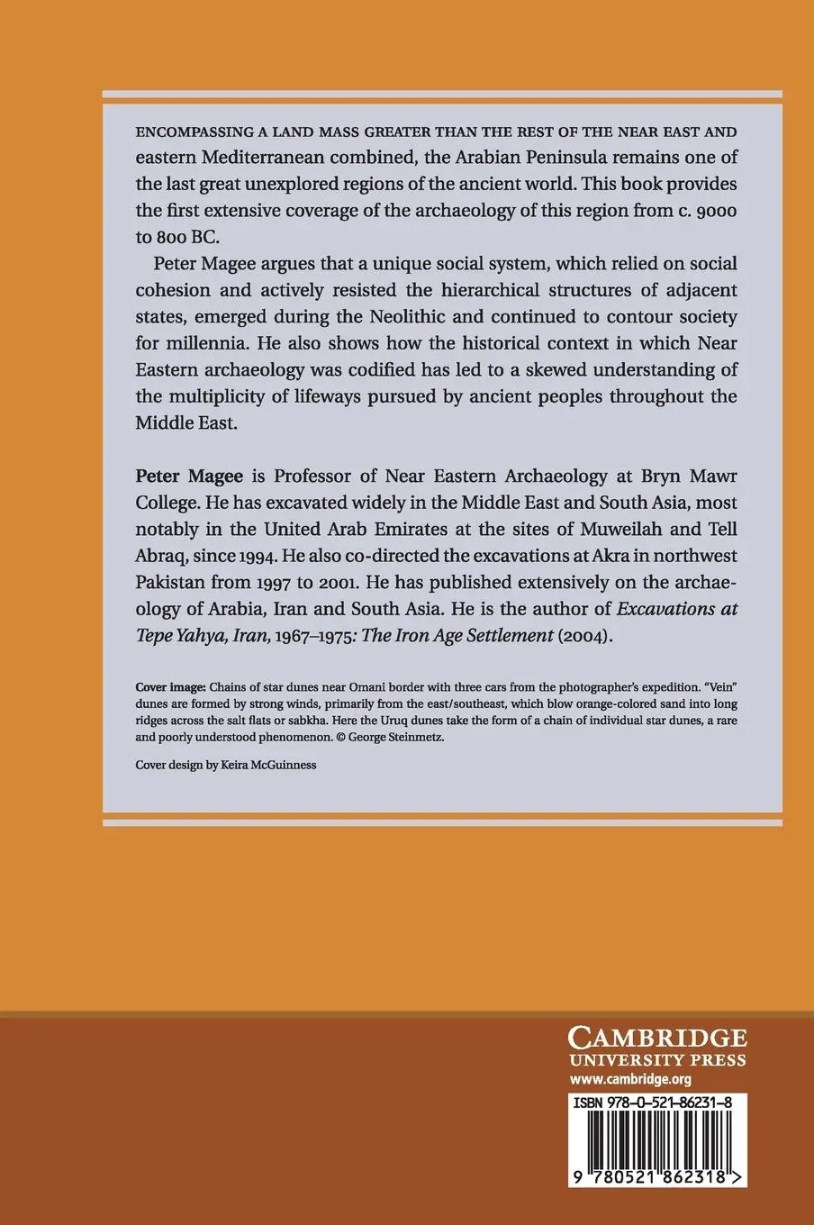Rückseite: 9780521862318 | The Archaeology of Prehistoric Arabia | Peter Magee | Buch | Englisch