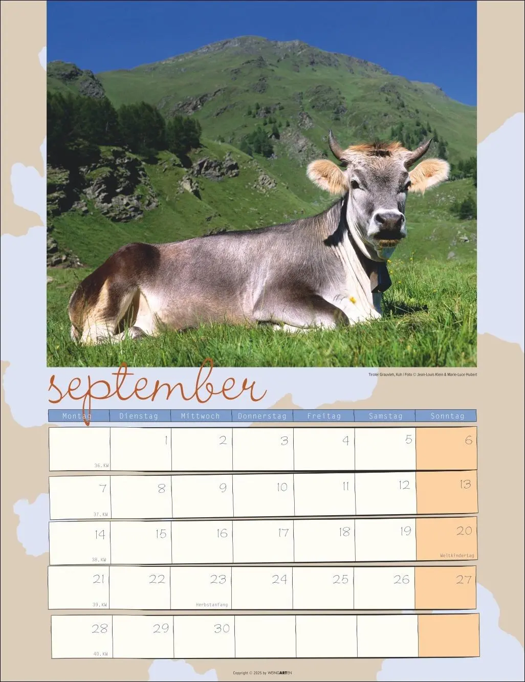 Bild: 9783839902318 | Kuh Kalender 2026 | Marie-Luce Hubert | Kalender | Spiralbindung