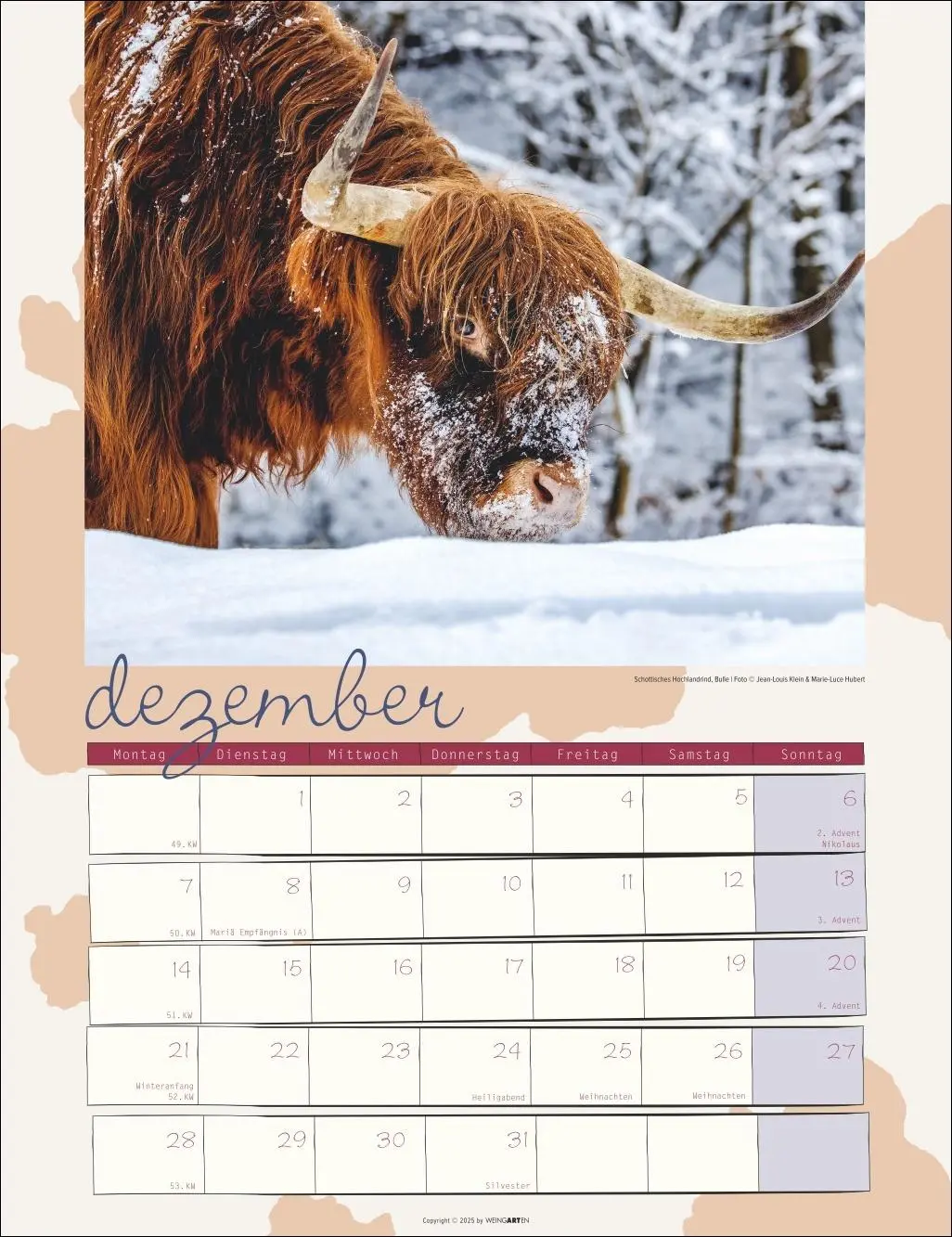Bild: 9783839902318 | Kuh Kalender 2026 | Marie-Luce Hubert | Kalender | Spiralbindung