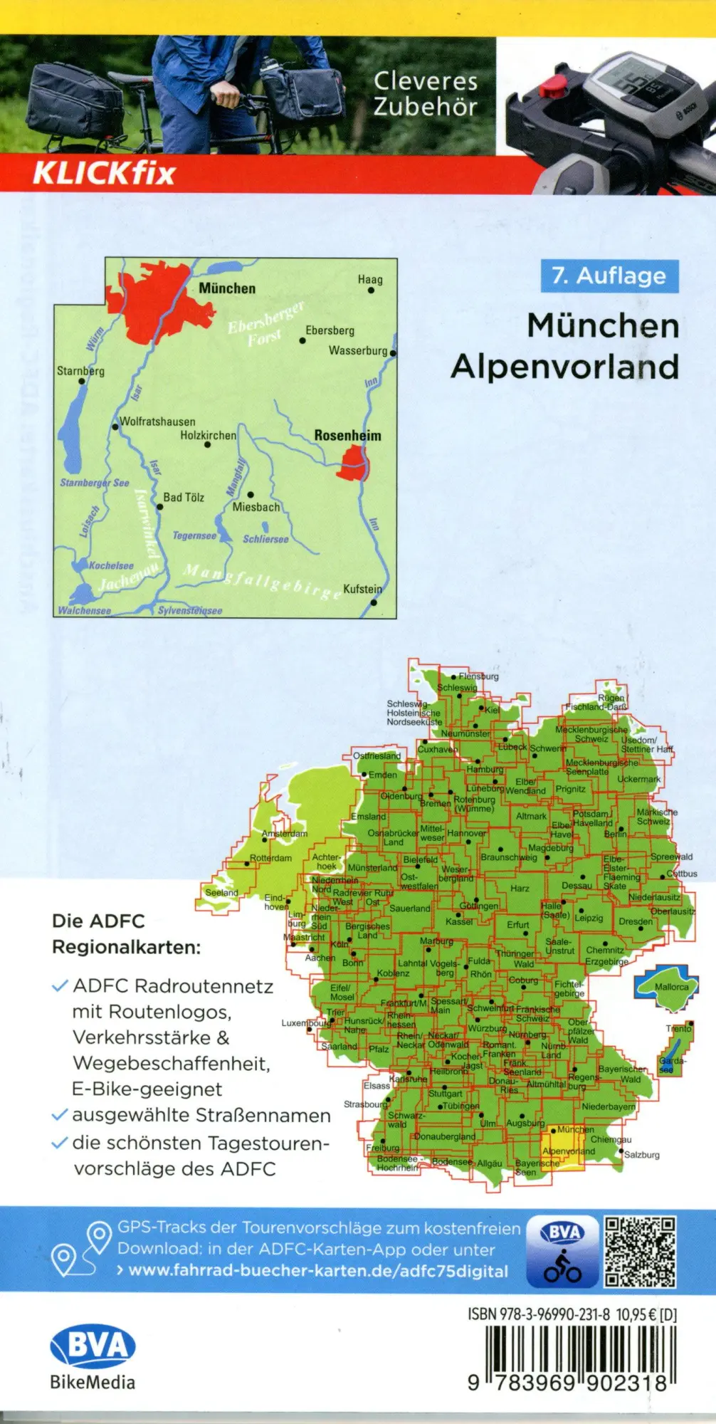 Bild: 9783969902318 | BVA ADFC Regionalkarte München Alpenvorland 1:75.000 | V. (u. a.)
