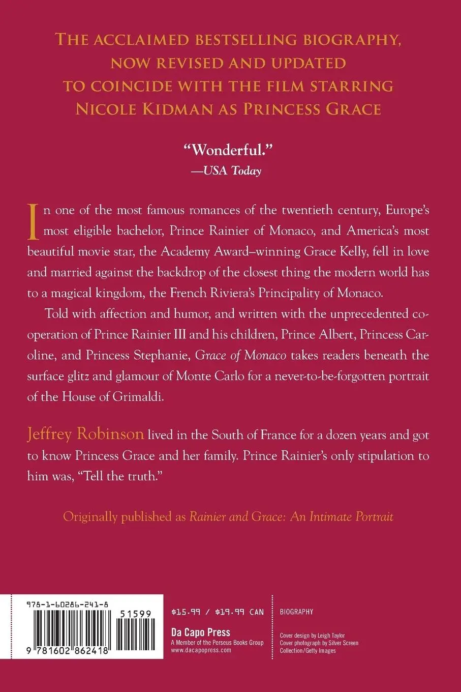Rückseite: 9781602862418 | Grace of Monaco | Jeffery Robinson (u. a.) | Taschenbuch | Englisch