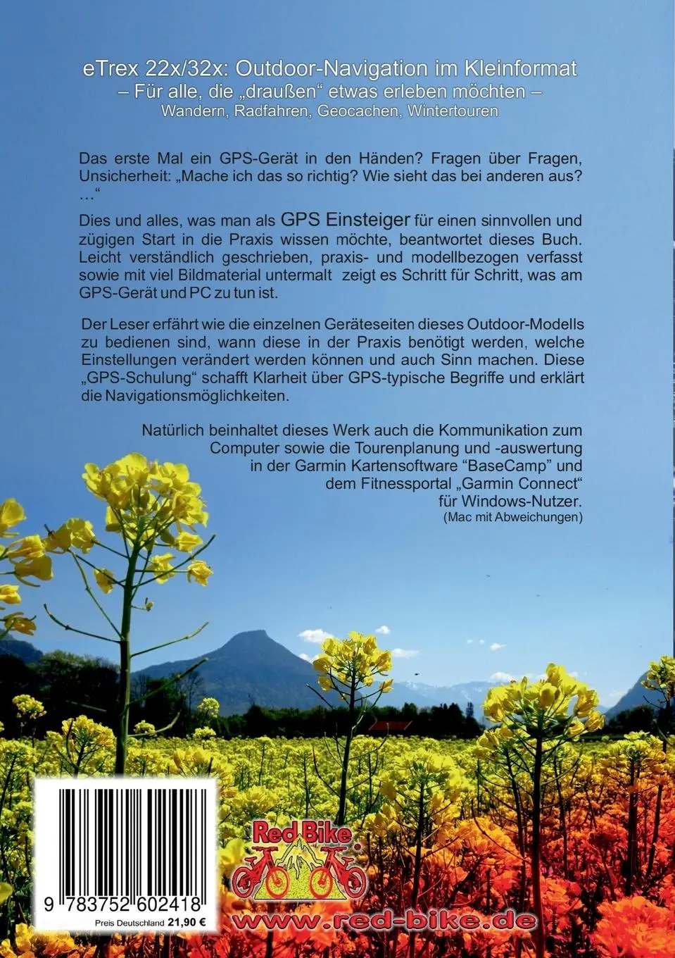 Rückseite: 9783752602418 | GPS Praxisbuch Garmin eTrex 22x / 32x | Nußdorf Red Bike | Taschenbuch