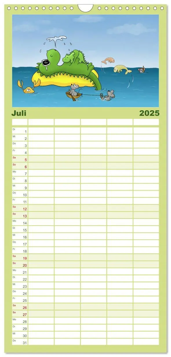 Bild: 9783457122518 | Familienplaner 2025 - Der kleine Drache mit 5 Spalten...