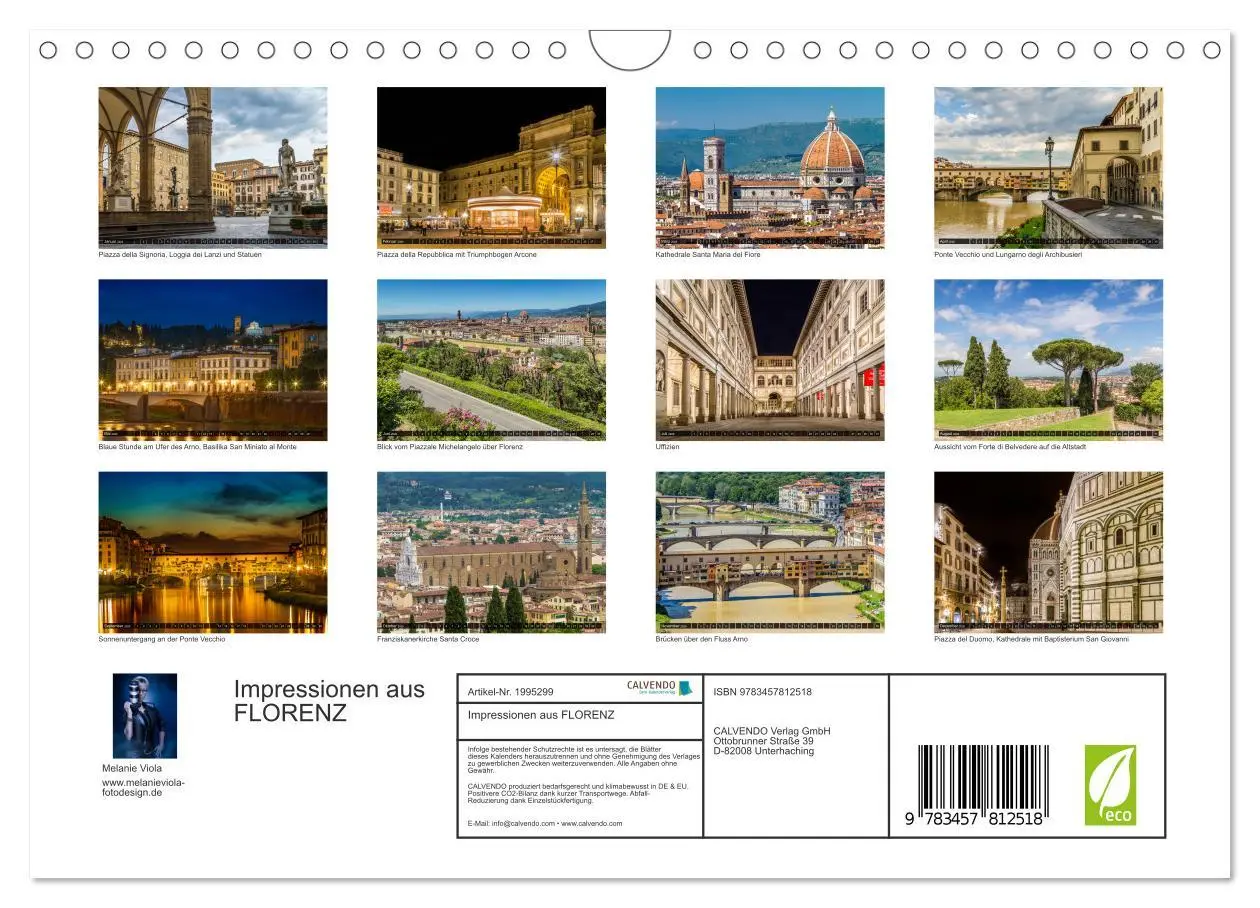 Bild: 9783457812518 | Impressionen aus FLORENZ (Wandkalender 2026 DIN A4 quer), CALVENDO...